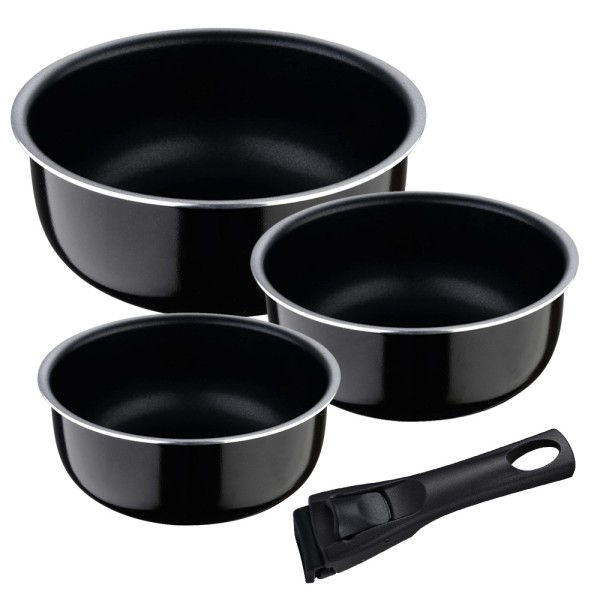 Cazos click & cook aluminio prensado ø16 / ø18 / ø20 cm + mango multiusos
